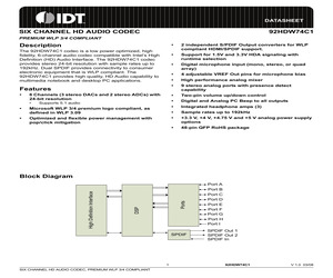 IDT92HDW74C15PRGXB2X.pdf