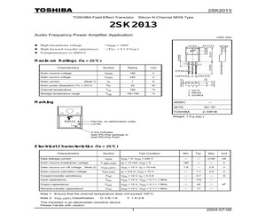 2SK2013-Y - AI Datasheet.Directory - Datasheet & Application Note